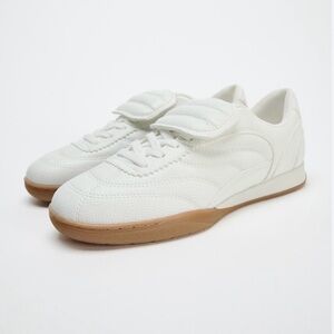 Zara | quilted sneaker gum sole white